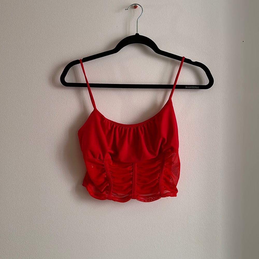 Fire Red Cropped Tank